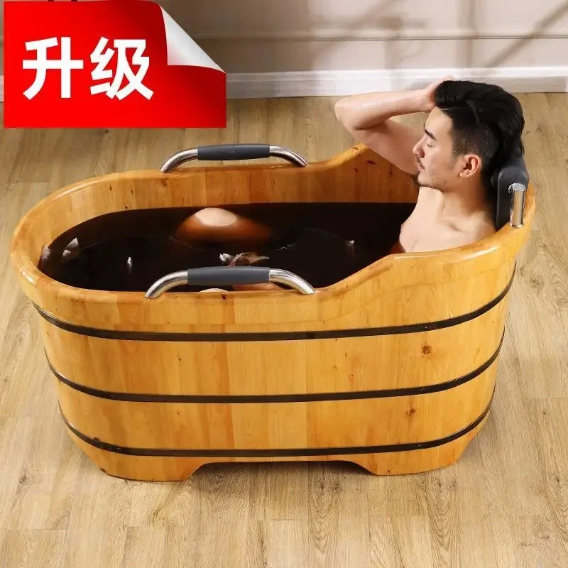 DSA wooden tub tub small bathroom adult bath bath adult bath thickened heated tub