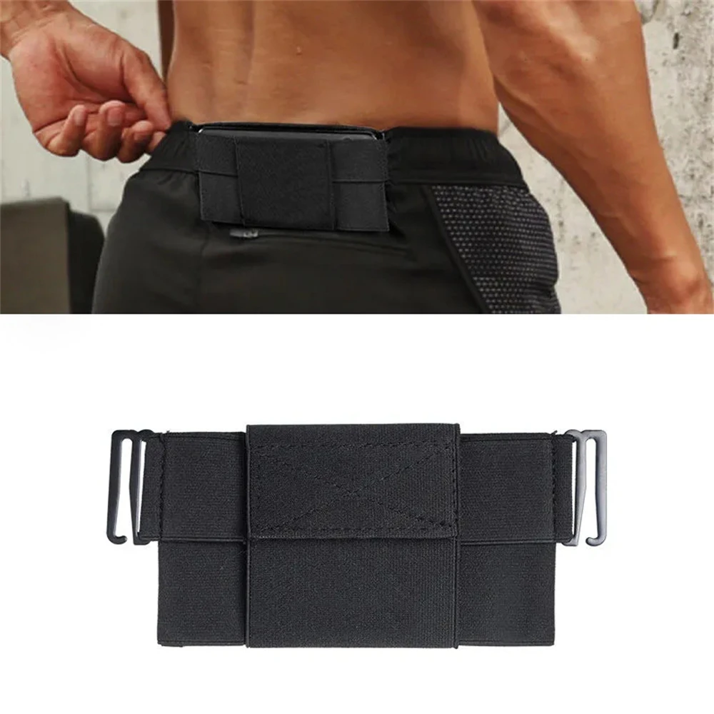 1pcs Invisible Phone Lock Bag Waist Running Bag Belt Pouch Mini Pouch Anti Theft Fanny Pack Elastic Sports Holding Purse Black