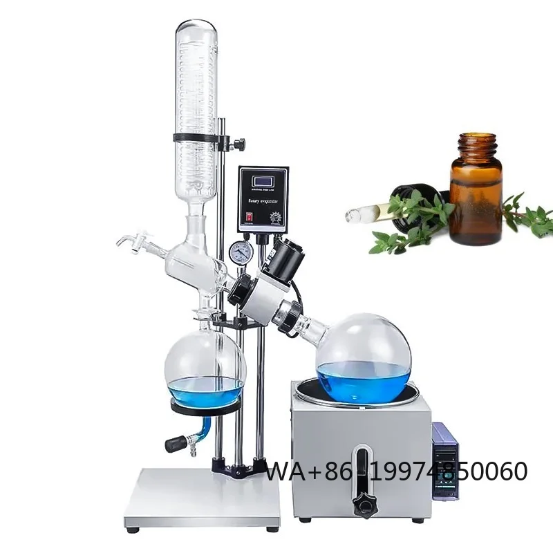 

Mini 2L Thin Film Distillation Rotovap Electric Rotary Vacuum Evaporator Chiller for Oil Featuring Core Motor Pump Components