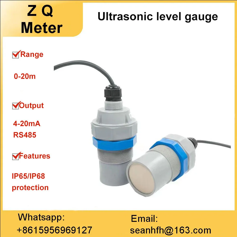 

Ultrasonic level gauge water level indicator 4-20ma water depth ultrasonic level meter sensor 4-20MA RS485 output 0-20m