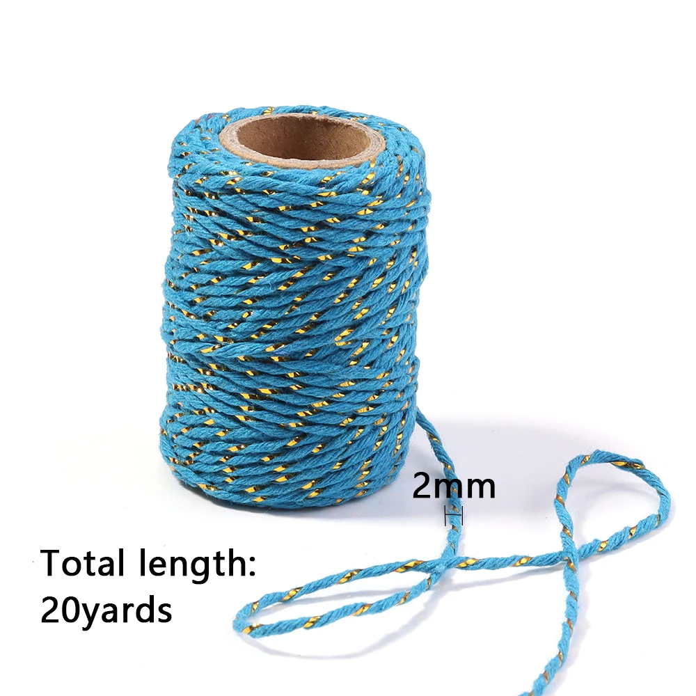 20M/Roll Cotton Cord Baker Twine Colorful Cotton Crafts Twine Macrame Cord String DIY Home Textile Gift Wrapping Wedding Decor view 4