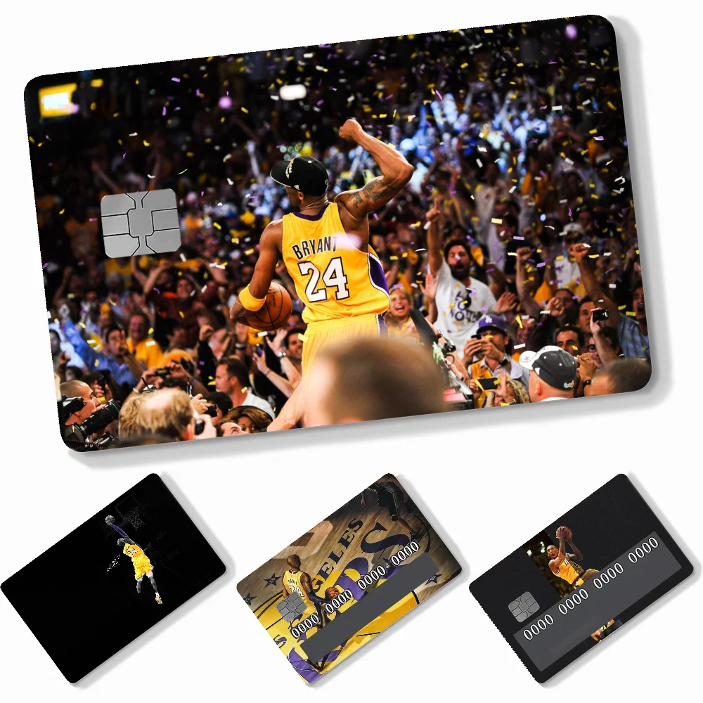 1PC Basketball Star K-Kobe Card Stickers 4pcs PVC Credit Card Skin Stickers Removable Self-adhesive Protective Film