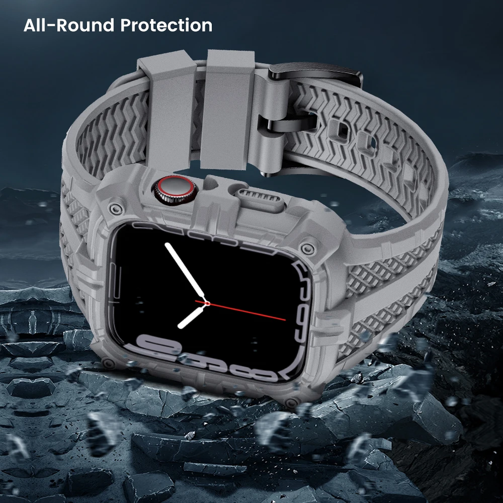 Sport Clear Band Case for Apple Watch 8 7 6 SE 5 4 3 Transparent Armor silicone cover Strap for iwatch 40mm 44mm 42 41MM 45MM 38