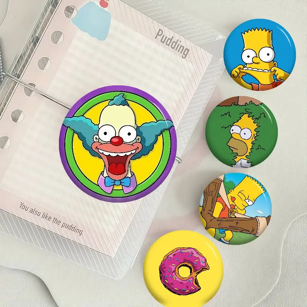 Klassische Anstecknadel mit weichem Druckknopf, rundes Metallabzeichen, Reversnadel, Geschenk für Freunde, Kinder, Schmuck, The Simpsons TV