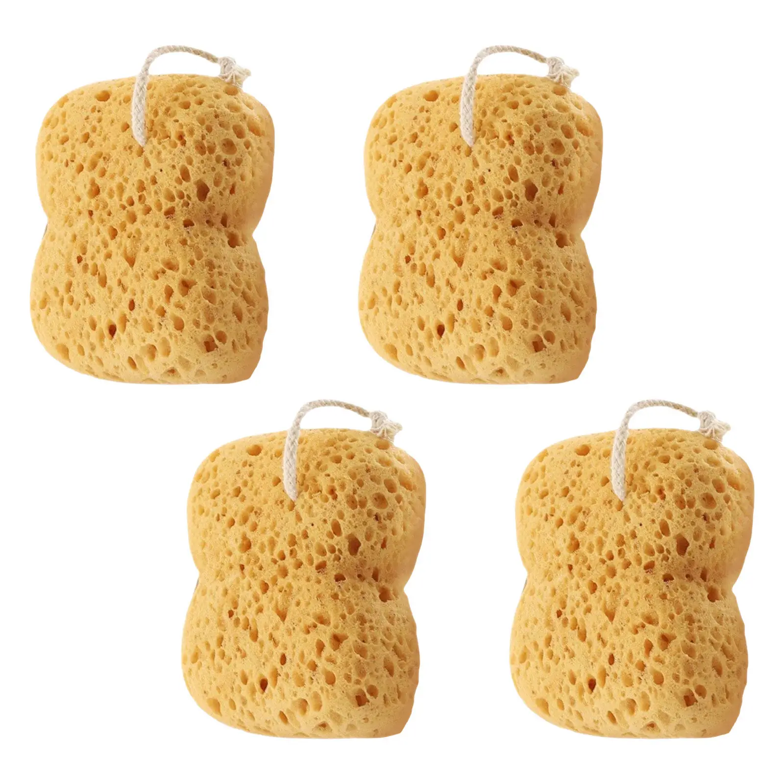 

4 шт. натуральных губок-мочалок для тела, отшелушивающих, для нежного очищения, мягкой кожи и роскошной пышной пены во время купания