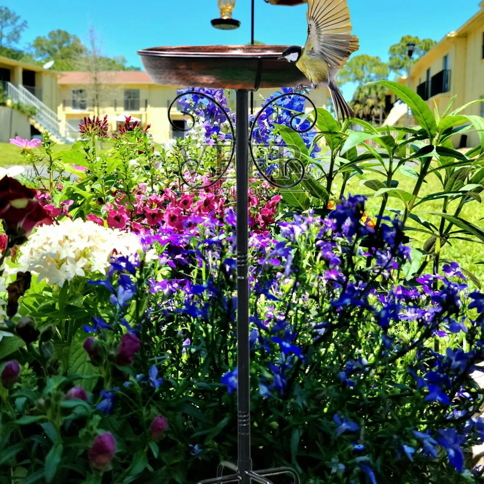 

Bird Baths For Outdoors Standing Yard Birdfeeder Iron Decorative Bowl Birds Feeder For Patio Garden Backyard Balcony Yard