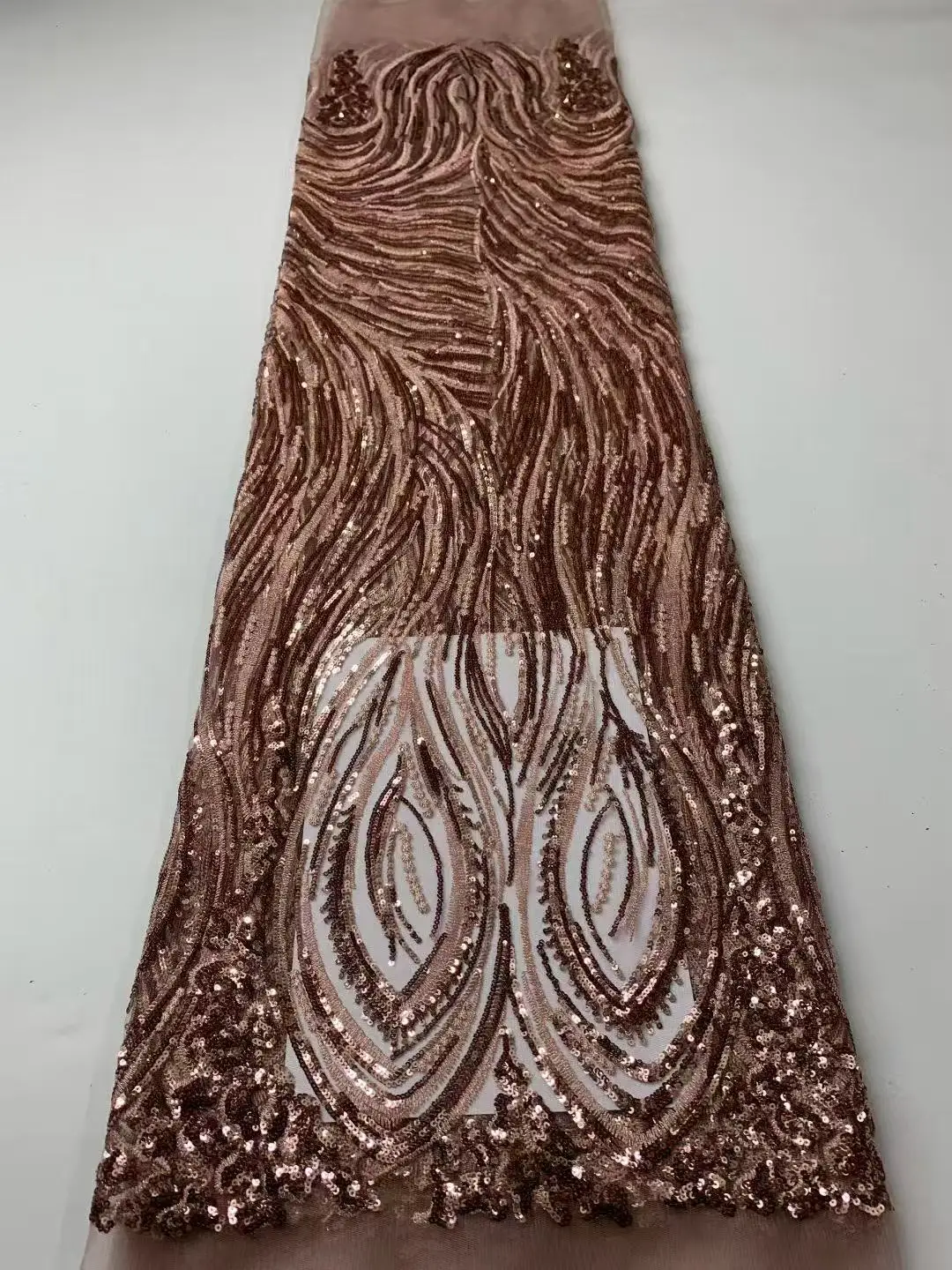 

Luxury African Sequins Beaded Lace Fabric High Quality Groom Nigerian Wedding Bridal Embroidery French Tulle Sewing Dress 5Yards