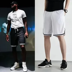 Basketball shorts for men's summer sports training in 2024, casual loose and breathable pants, American five point shorts