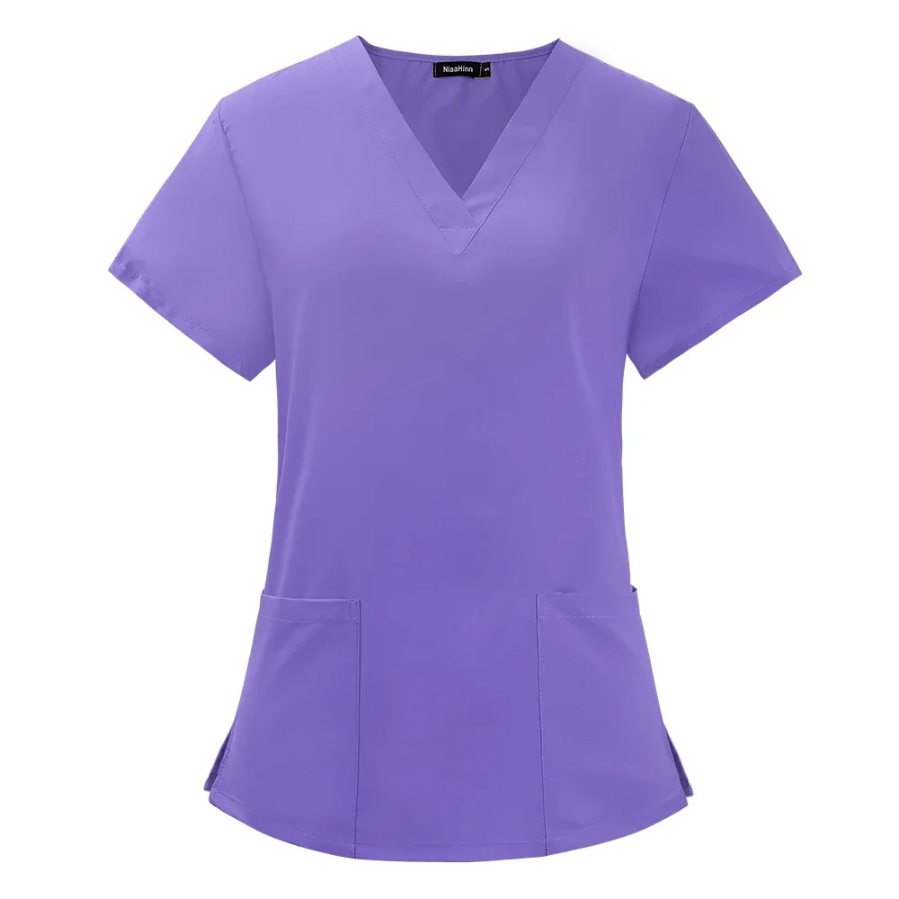 Uniforme de Salon de miles en IQUE dex artificiel astique et Respirant, Accessoires d'Infirmière à la Mode, Salopette de Laboratoire Slim Fit pour Été, Vêtements de GIslande pour Femme