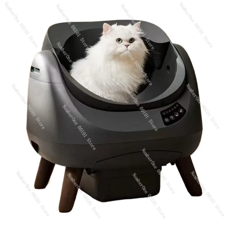 Smart Automatic Cat Litter Box Open Top Self Cleaning Cat Toilet Extra Large Litter Tray Intelligent Odor Control Easy Scoop