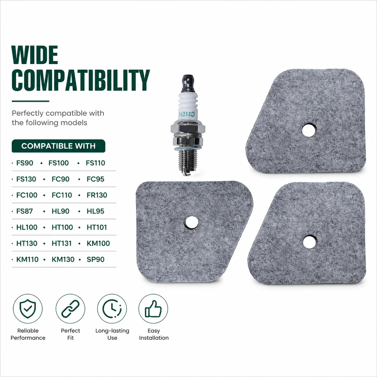 Air Filter Kit Spark Plug for Stihl FS90 FS100 FS110 FS130 FC90 FC95 FC100 FC110 FR130 FS87 Tune Up Kit OEM 4180 120 1800