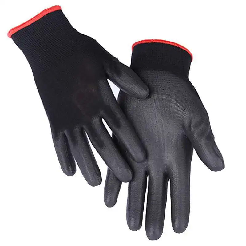 PU Nitrile Safety Coating Nylon Cotton Work Gloves Palm Coated Gloves Mechanic Working Protective Gloves Professional Supplies