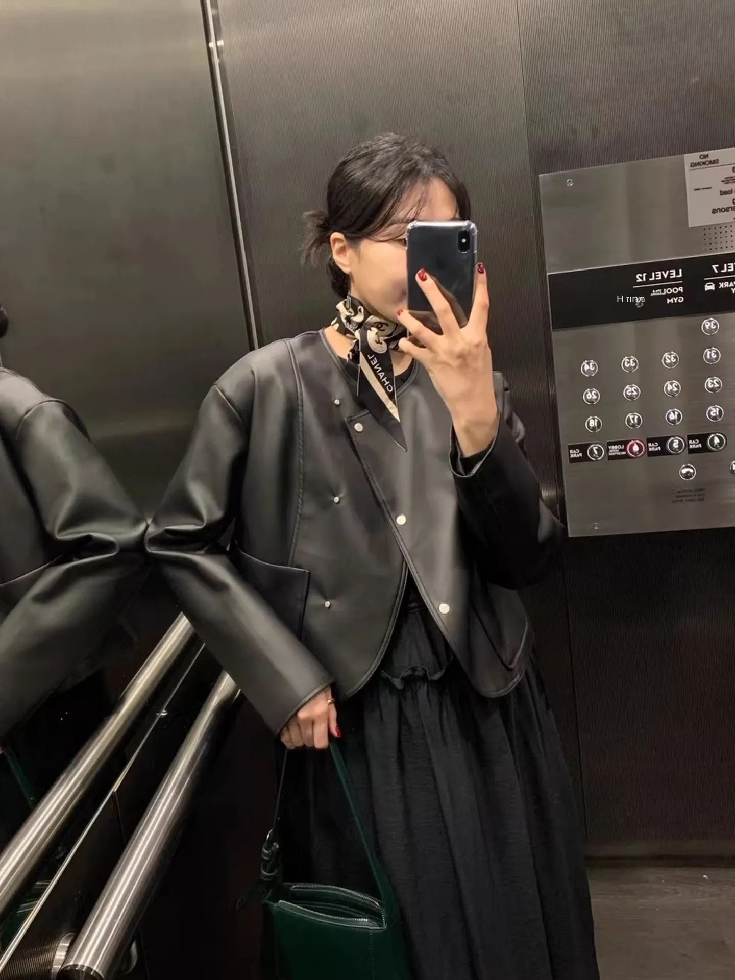 

Asymmetric Metal Buckle PU Leather Jacket Women's Loose Fit Short Coat Casual Style Spring New Arrival Fashion Outerwear