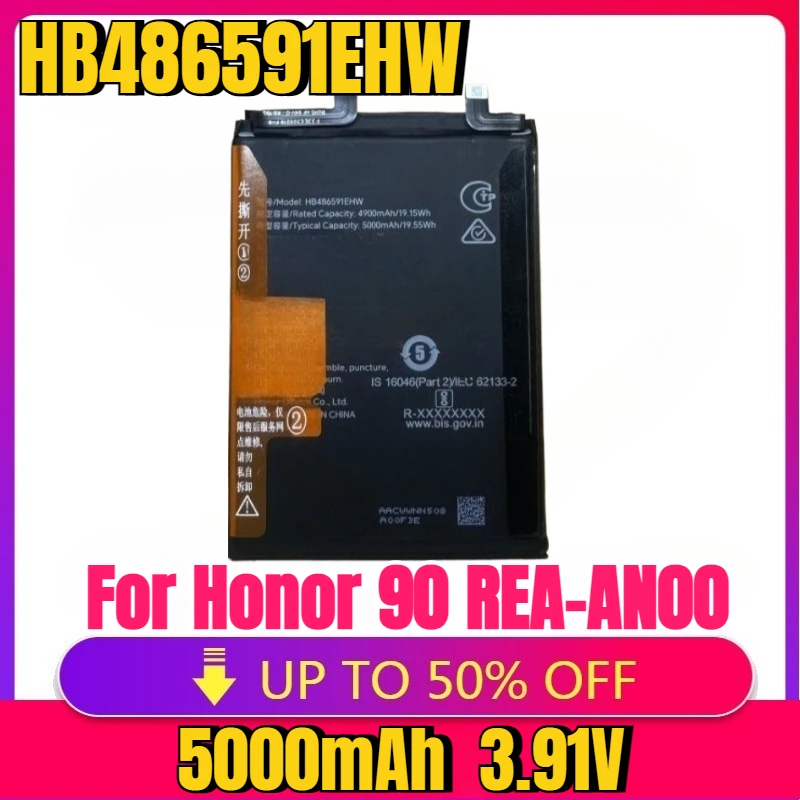 

High Quality Replaceable Battery 5000mAh HB486591EHW Battery for Honor 90 REA-AN00,Honor 90 Pro REP-AN00 Mobile Phone Batteries