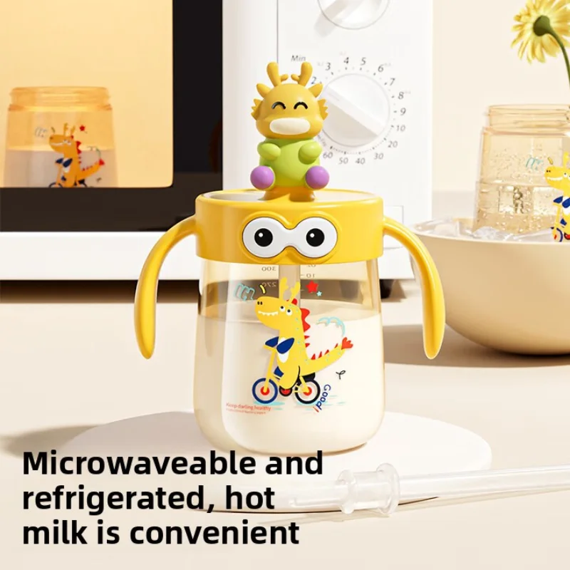 

For 1-3Y Anti Choking Baby Bottle PPSU Safe Material Water Cup 240ML Baby Straight Straw Learning Drink Cup Kids Water Bottles