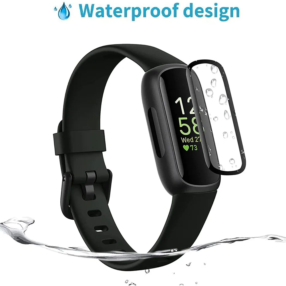 BEHUA Displayschutzfolie für Fitbit Inspire 3 Smartwatch, Schutzfolien Zubehör, Weiche HD-Klare 3D-Gebogene Folie Zubehör – Detail 4