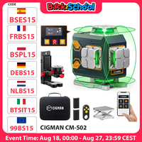 CIGMAN CM-S02 4x360° 16 Lines Laser Level, APP Control, LCD Screen, 40H Ultra Running Time
