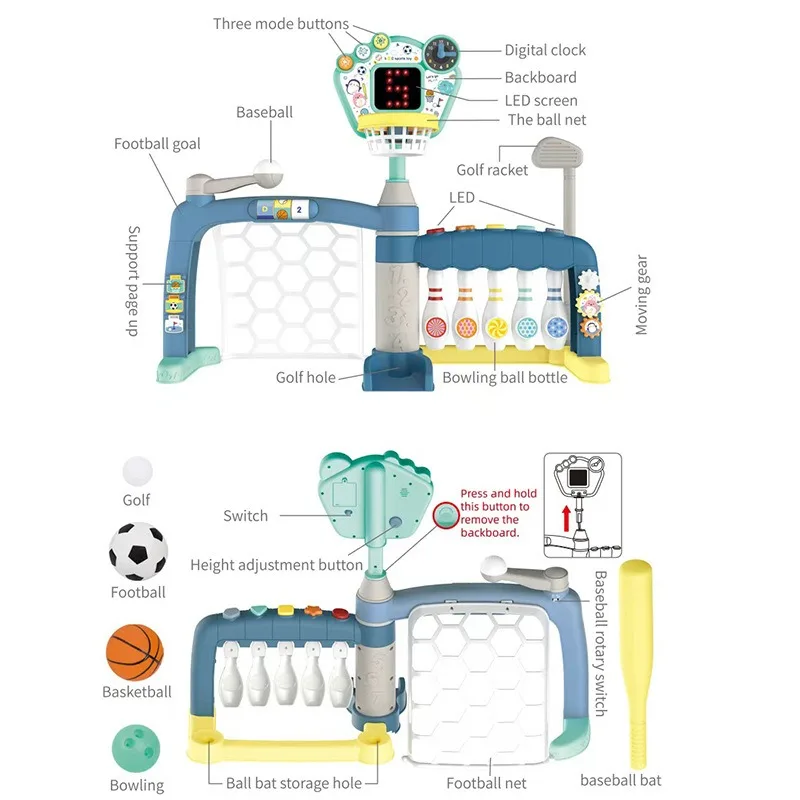 Children's Football Gate Basketball Bowling Rack Games Sports Toys Sports Baby Exercise