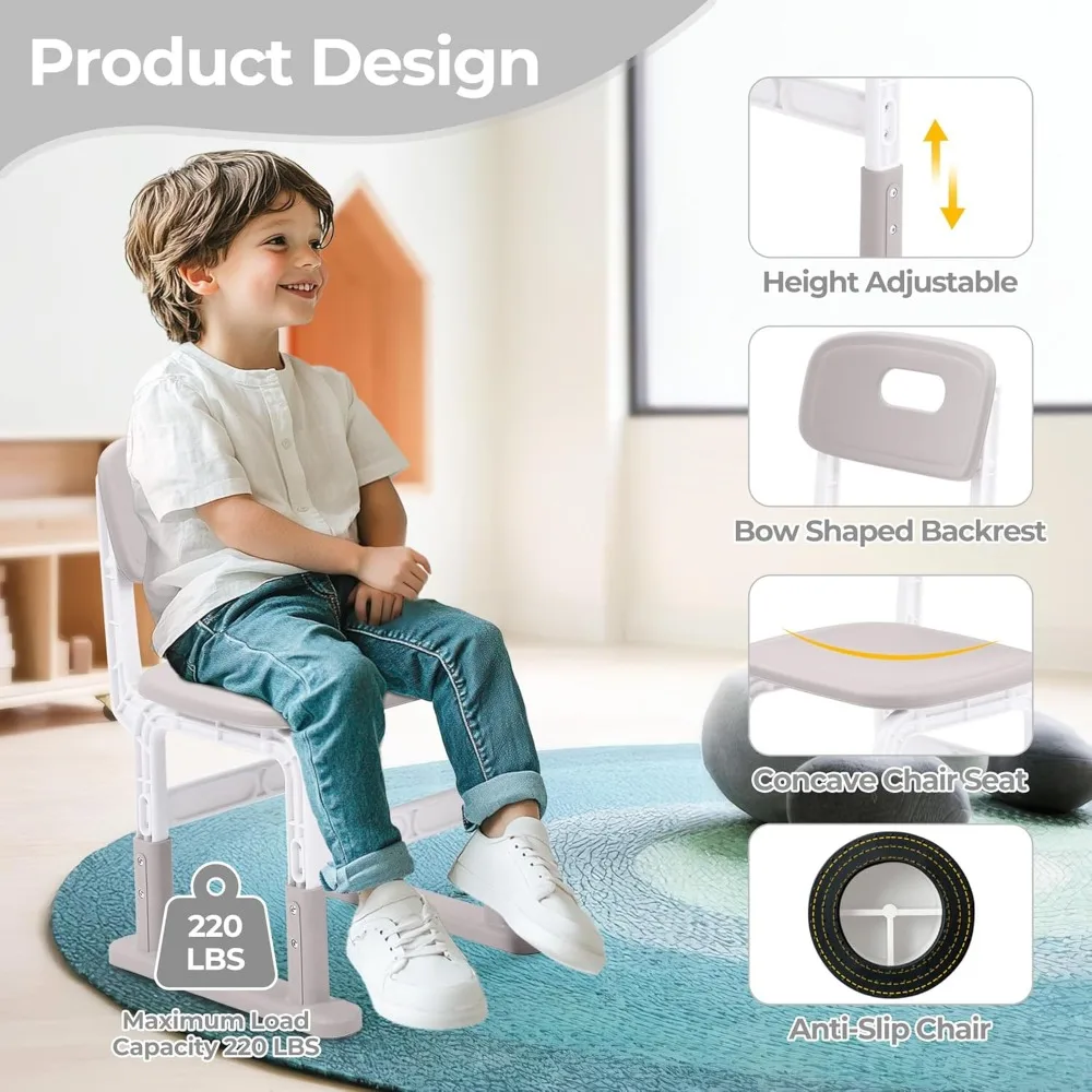 Height-Adjustable Multi-Activity Kids Desk and Chair Set with Bookshelf for Home and Classroom Use