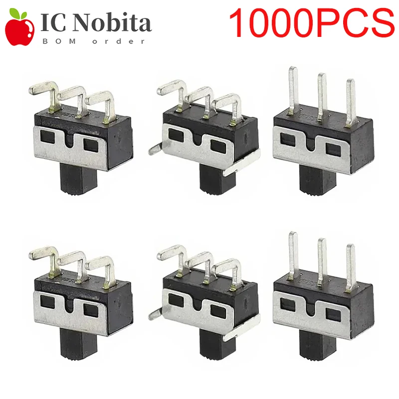 

1000PCS SS12D10 SS12D06 SS12D11 Toggle Switch Straight/Right Angle Feet 3 Pin 1P2T Handle High Slide Toggle Switches SS12D10G5