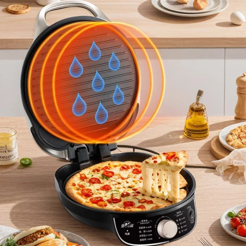 مقلاة خبز كهربائية للاستخدام المنزلي، مقلاة فطيرة تسخين على الوجهين، مقلاة خبز كهربائية أعمق وأكبر، موديل جديد