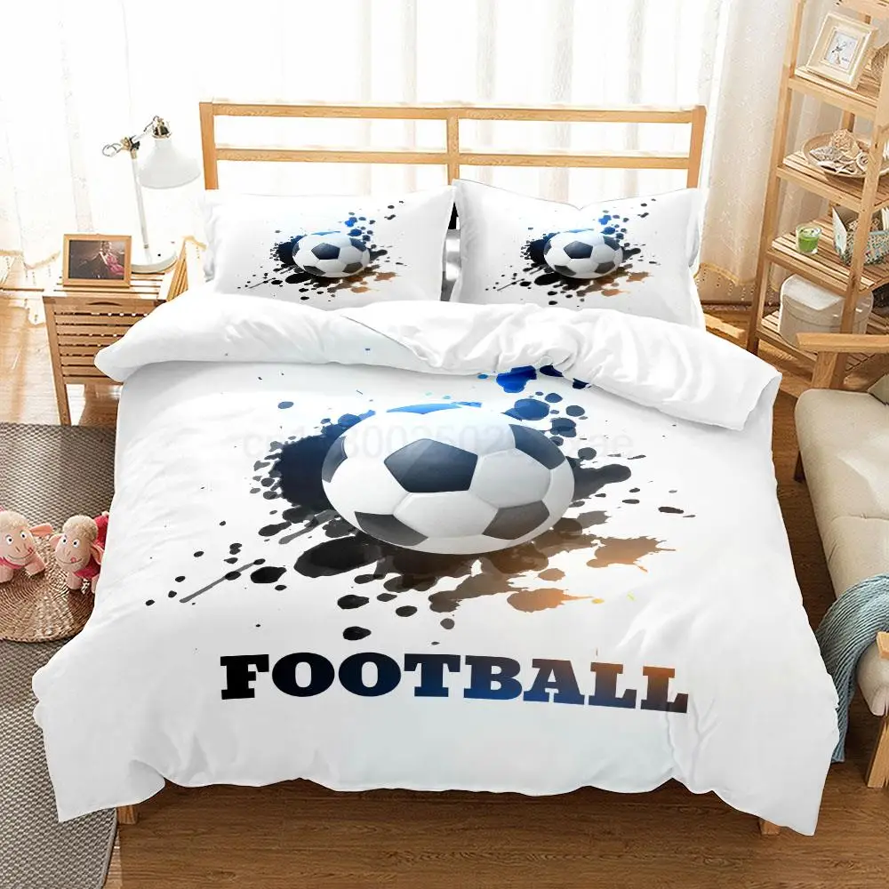 

Sparkling Soccer 3D Duvet Cover UK Single Double King US Twin Full Queen Size Bed Linen Set