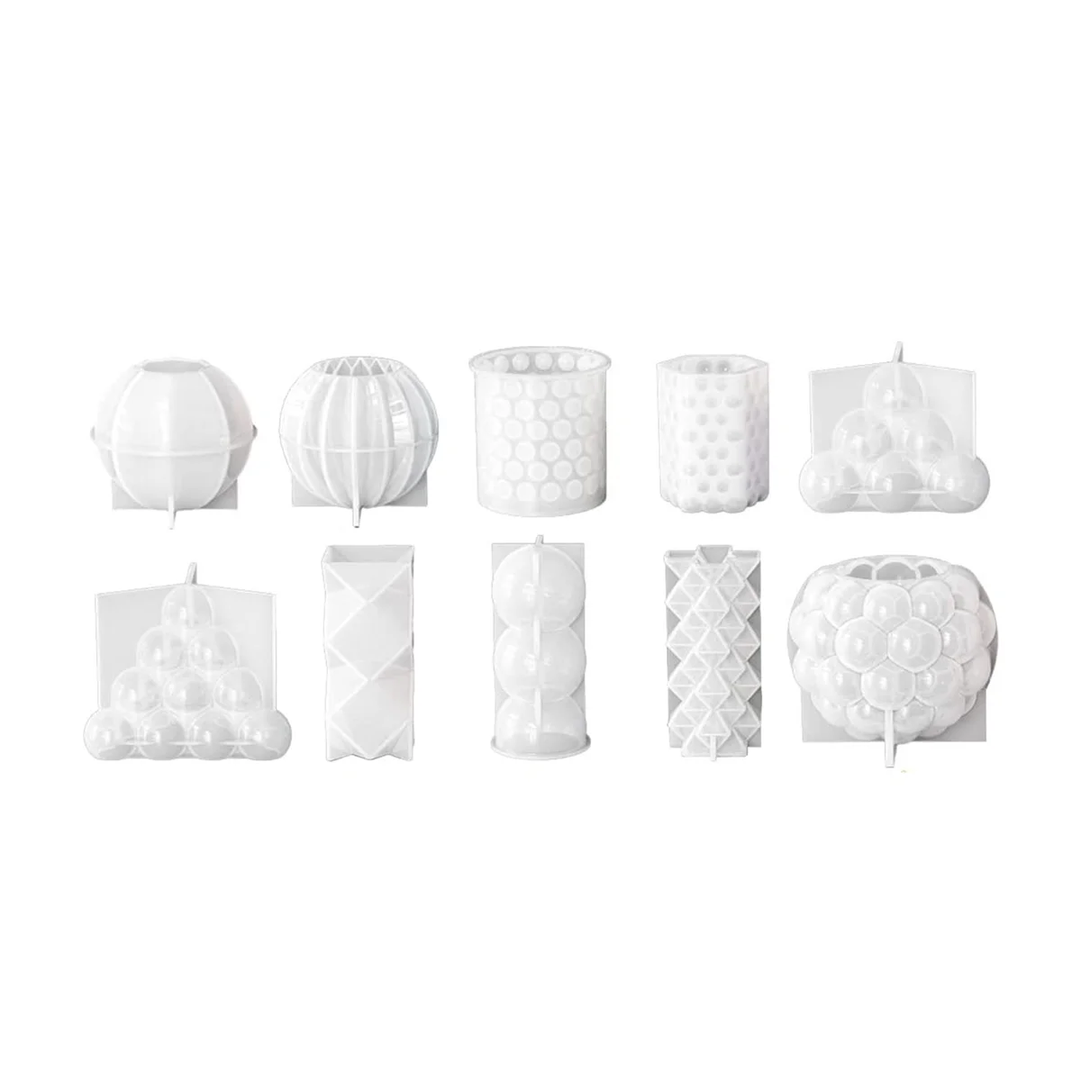 

10 Pcs Bubble Candle Molds, Funny DIY Candle Making Molds Holiday Gifts, 3D Silicone Bubble Grade Candle Resin Molds