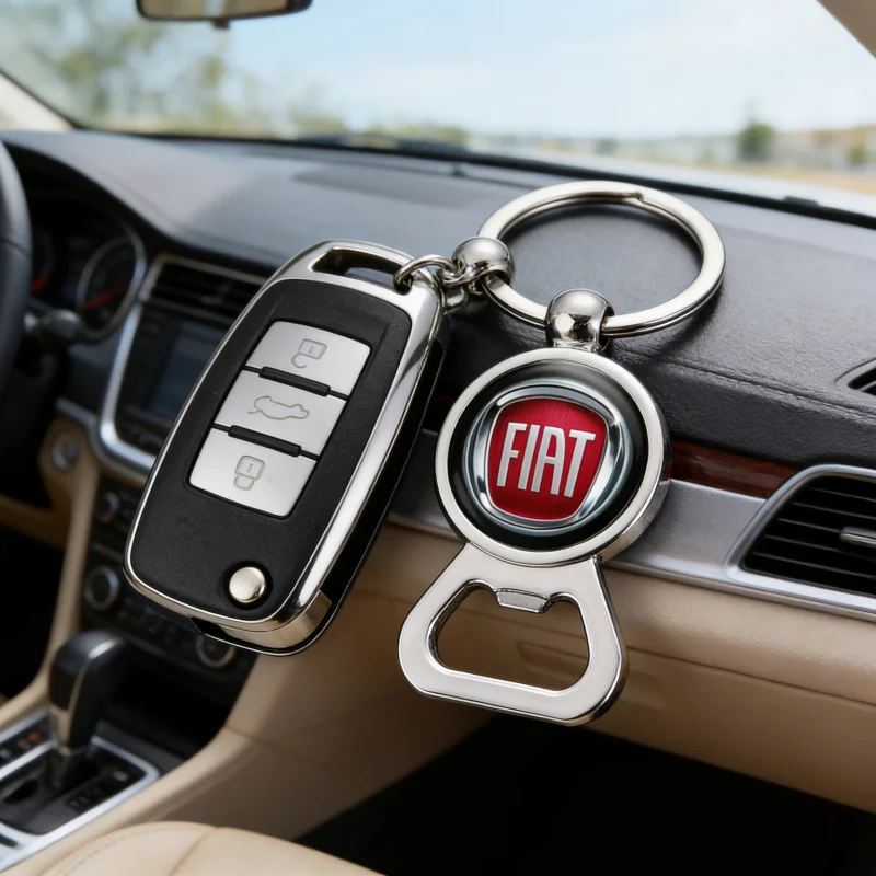 Bottle Opener Key Chain Rings Car Emblem Keyrings Pendant for FIAT Logo 500 Grande Punto Astra Bravo Panda Tipo Stilo Freemont