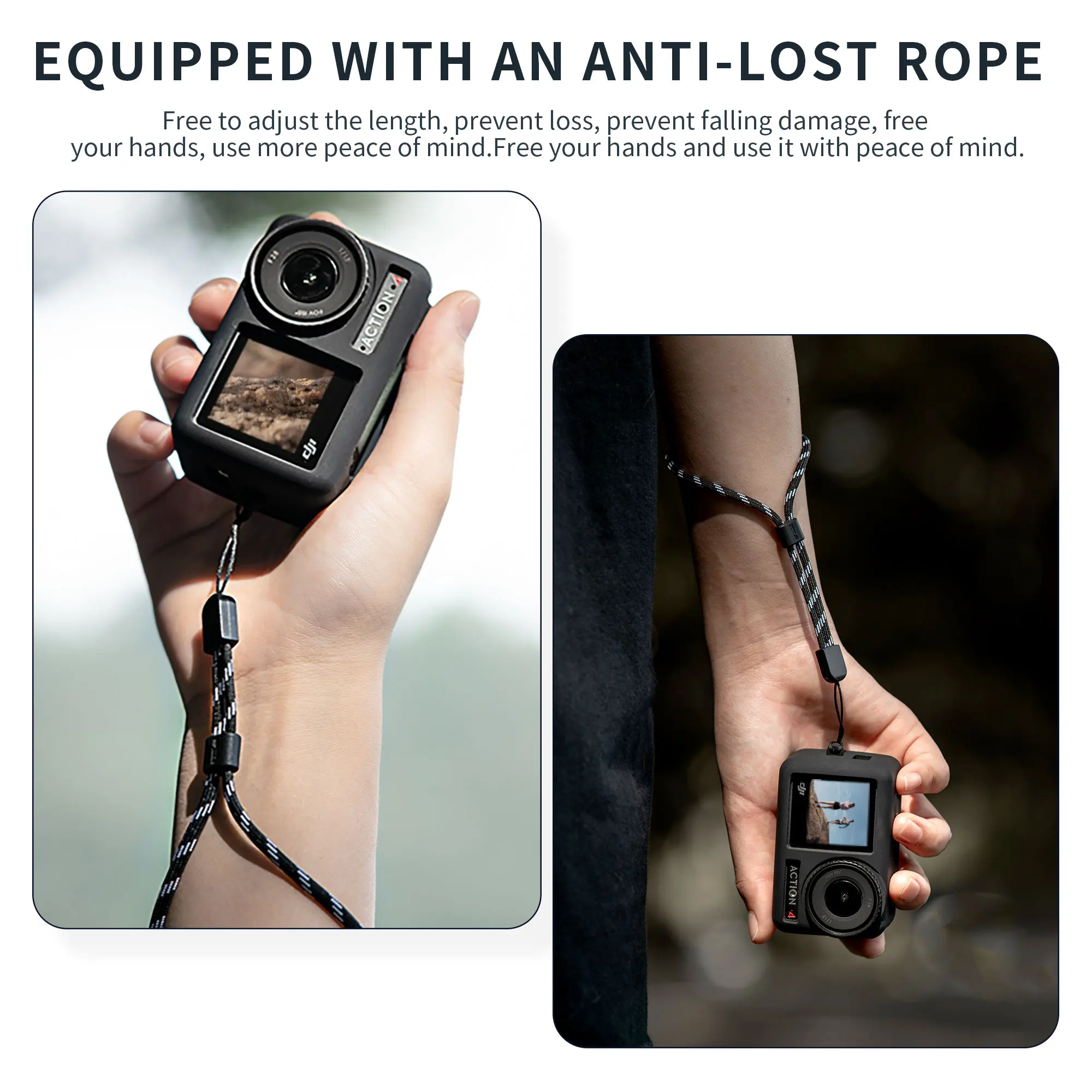Copriobiettivo In Silicone Antiurto Per DJI Action 6 - 4x4x0,8 Cm, Protezione Leggera E Nero Opaco - 2