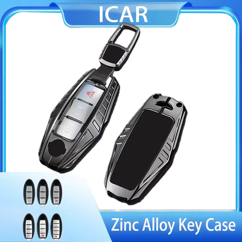 

Zinc Alloy for Nissan Infiniti Juke Leaf Micra K12 Note Patrol Qashqai J11J10 Tiida Versa X-trail T32 Remote Key Case Cover FOB