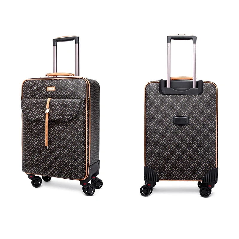 Set di valigie a mano retrò 16 "20" 24 "valigia da viaggio da donna con ruote Trolley Bag Fashion Luxury Brand Spinner Rolling bagagli