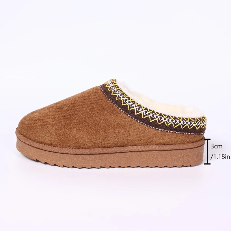 

Зима 2025: теплые пушистые женские тапочки с мягкой подошвой, нескользящие толстые плюшевые сабо, женские повседневные домашние туфли на платформе, шлепанцы 44