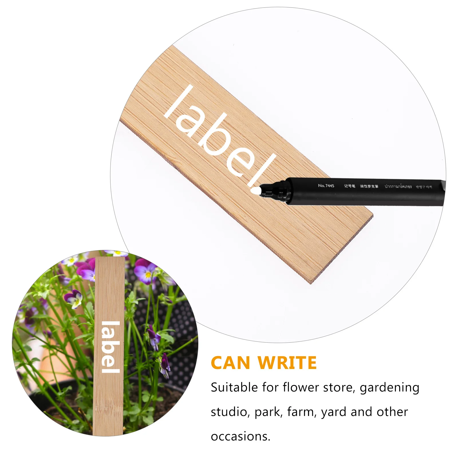 

50 шт. садовые маркеры, легко подключаемые, экономия усилий, чтобы избежать травм, тонкое качество изготовления для цветочного магазина, парковка, двора, бирки для растений