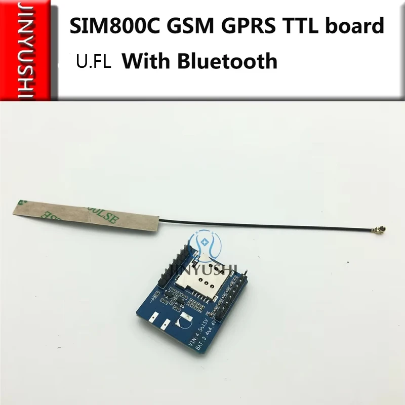 JINYUSHI FOR SIM800C GSM GPRS 2G TTL Development Board+FPC antenna u.fl With Bluetooth DTU quad-band module Free Ship