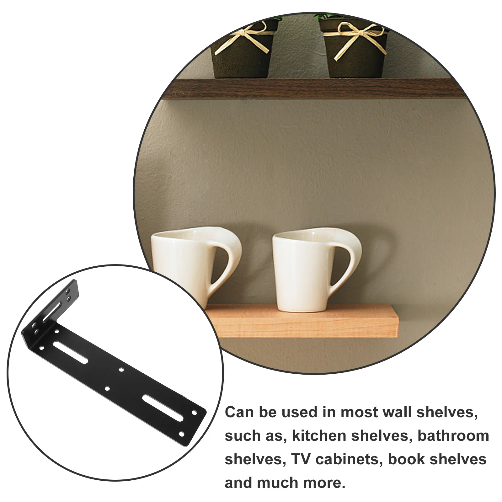 

Heavy Duty Metal Brackets Wall Mounted Reinforced Steel Wall Shelf Holder Triangle Shelf Support Rack For Kitchen Bathroom