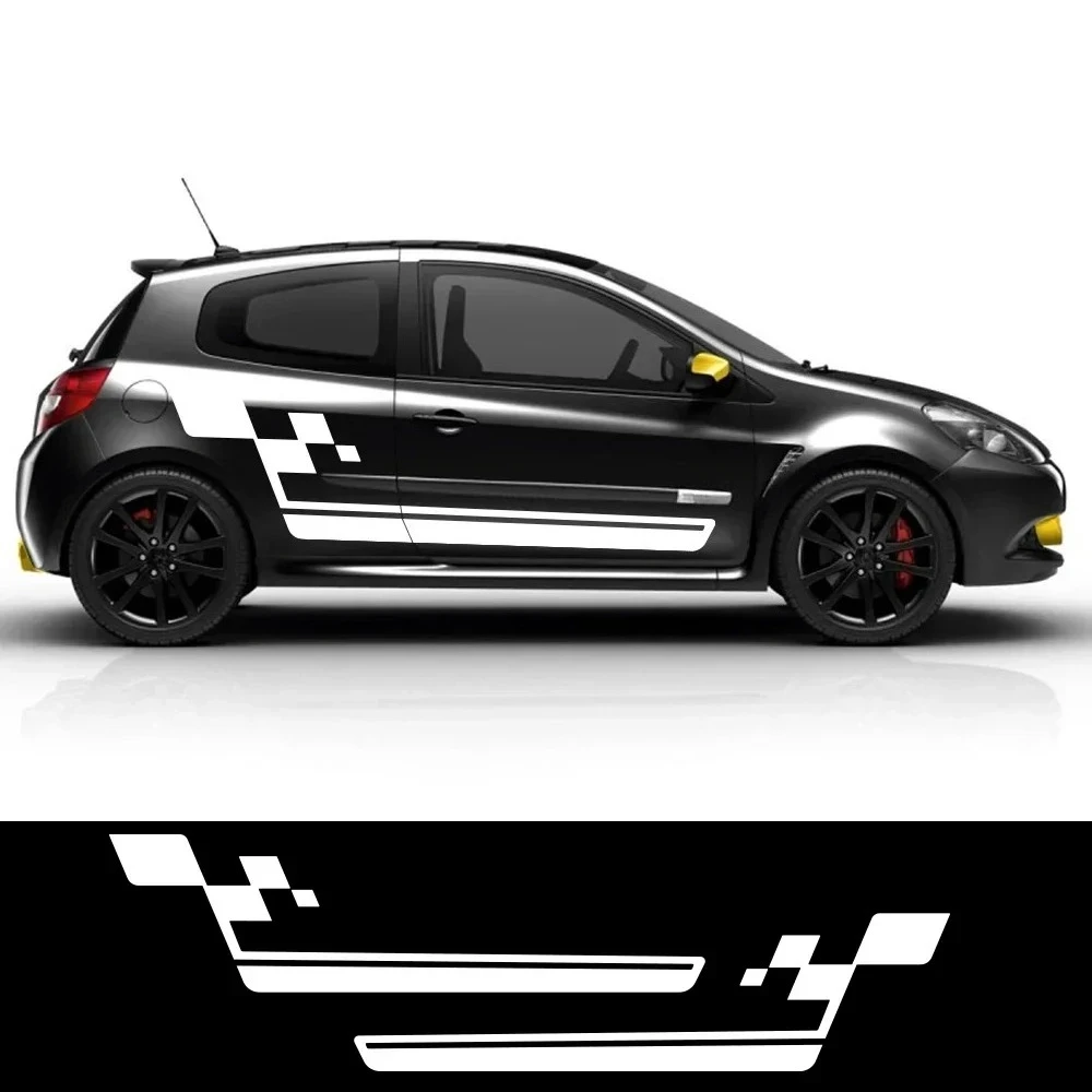 

2 шт. наклеек на боковые двери автомобиля для Renault Clio RS R.S. Виниловые наклейки в гоночном стиле 18 4 5 2012-2024 для декора автомобиля, аксессуары