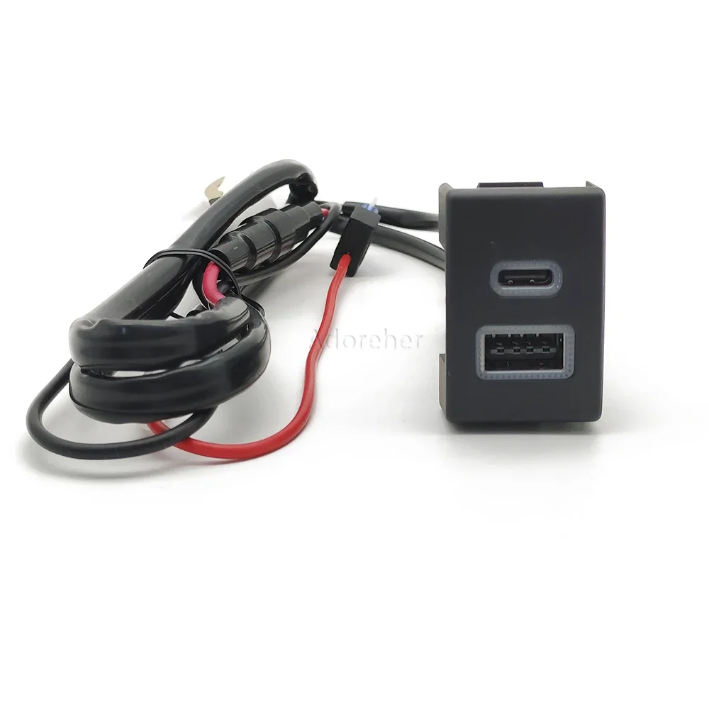 Car USB Charger PD Type C Quick Charge QC3.0 Auto Phone Charging Adapter Button Quick Charger Use for Suzuki Jimny 07-15