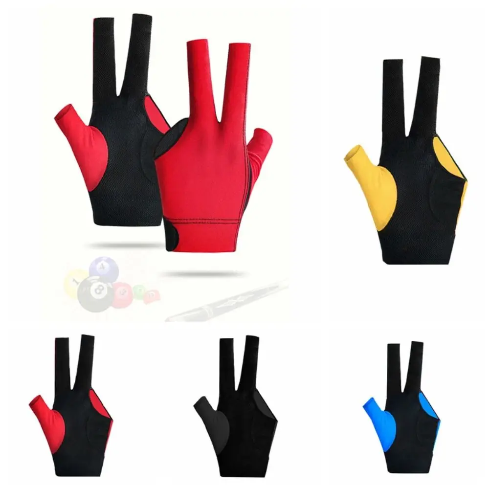 Spandex Three Fingers Snooker Glove Adjustable High-elastic Billiards Glove Left Breathable Single Piece Billiards Gloves