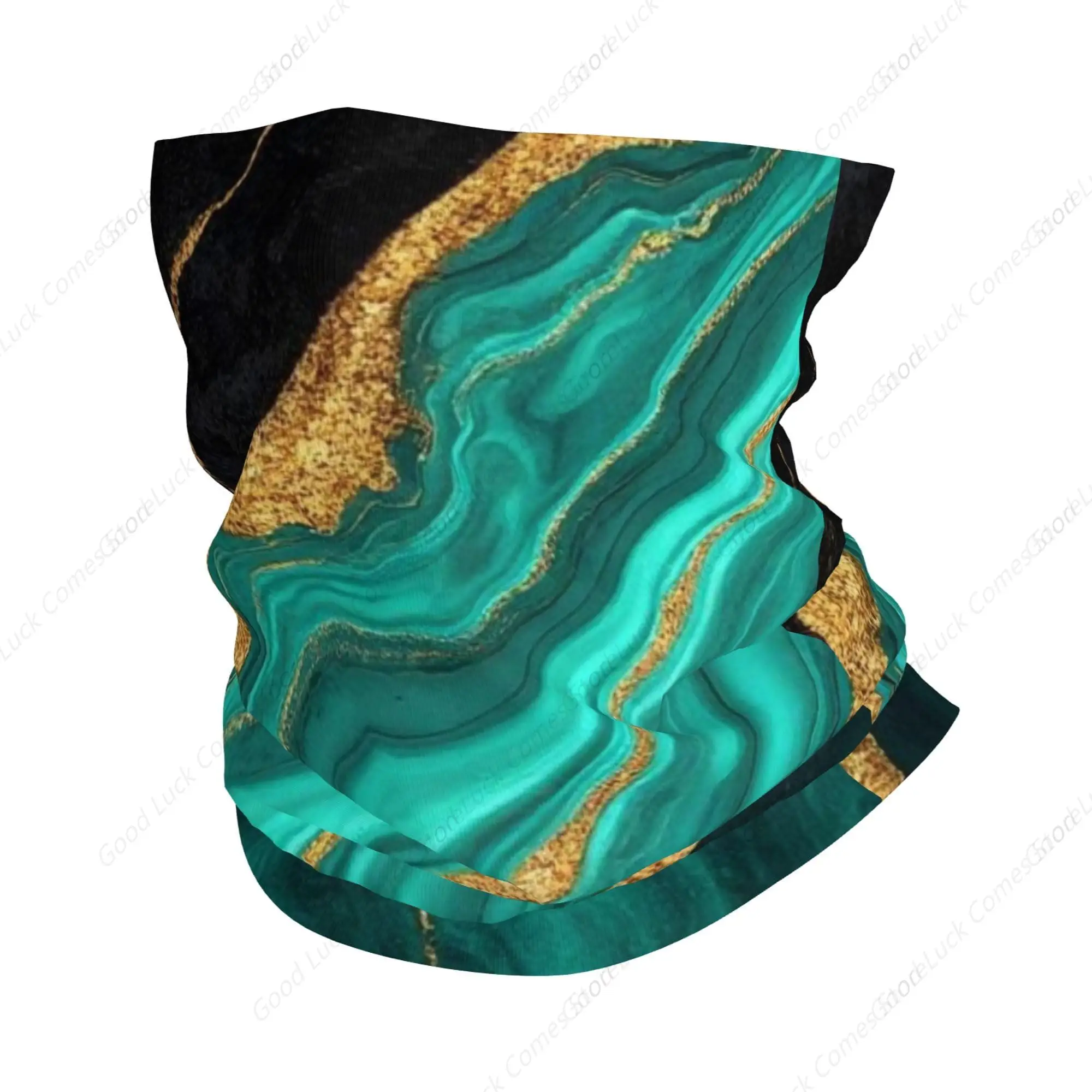 قناع وجه للرقبة من الرخام الأسود والذهبي والأخضر الفيروزي المخضر للرجال والنساء وشاح للمشي لمسافات طويلة وركوب الدراجات والجري