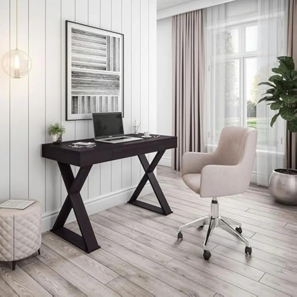 Bureau d'écriture tendance avec tiroir, expresso