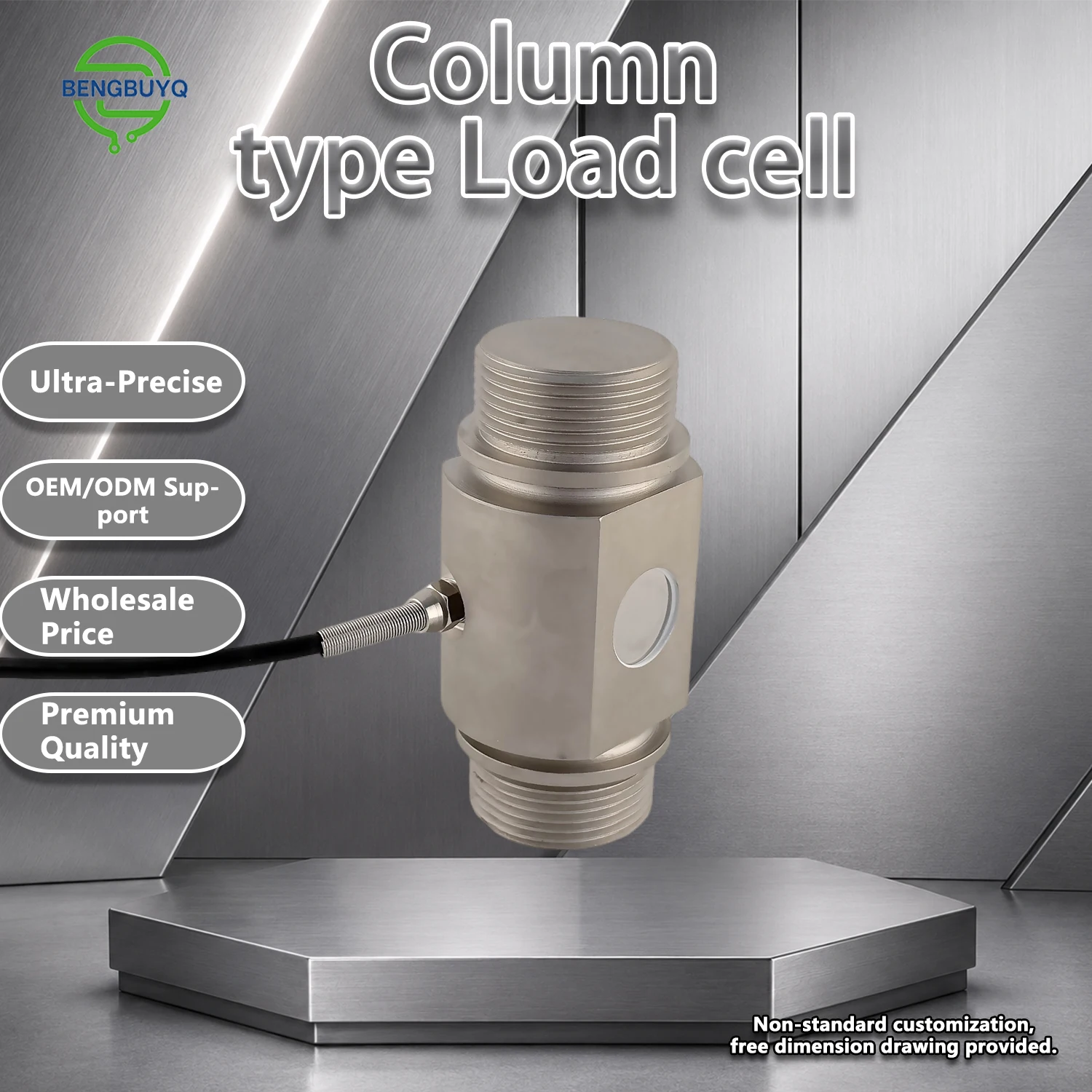 Heavy Duty Industrial Load Cell Set, High Impedance 350-380 Ohm Pressure Transducer, Full Weighing Solution for Batching