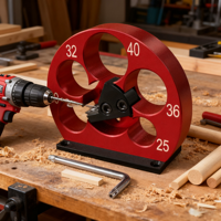 5 Holes Adjustable Aluminum Dowel Maker Jig or W/ Nails & Blades - Electric Drill Milling Cylindrical Woodworking Auxiliary Tool