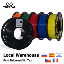 TOPZEAL High Quality PLA/ABS/PETG/TPU/Nylon 3D Printer Filament 1.75mm Spool and 10M*10Colors Sample for 3D Printing Materials