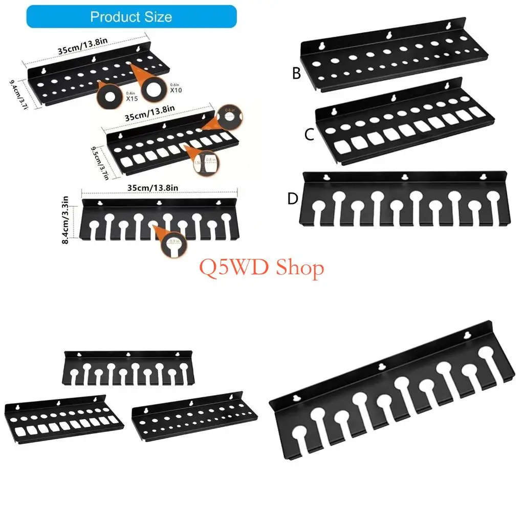 Q5WD Metal Tool Rack for Organizing Screwdrivers Pliers and Wrenches Wall Mount Tool Holder Organizers for Home Garage Use