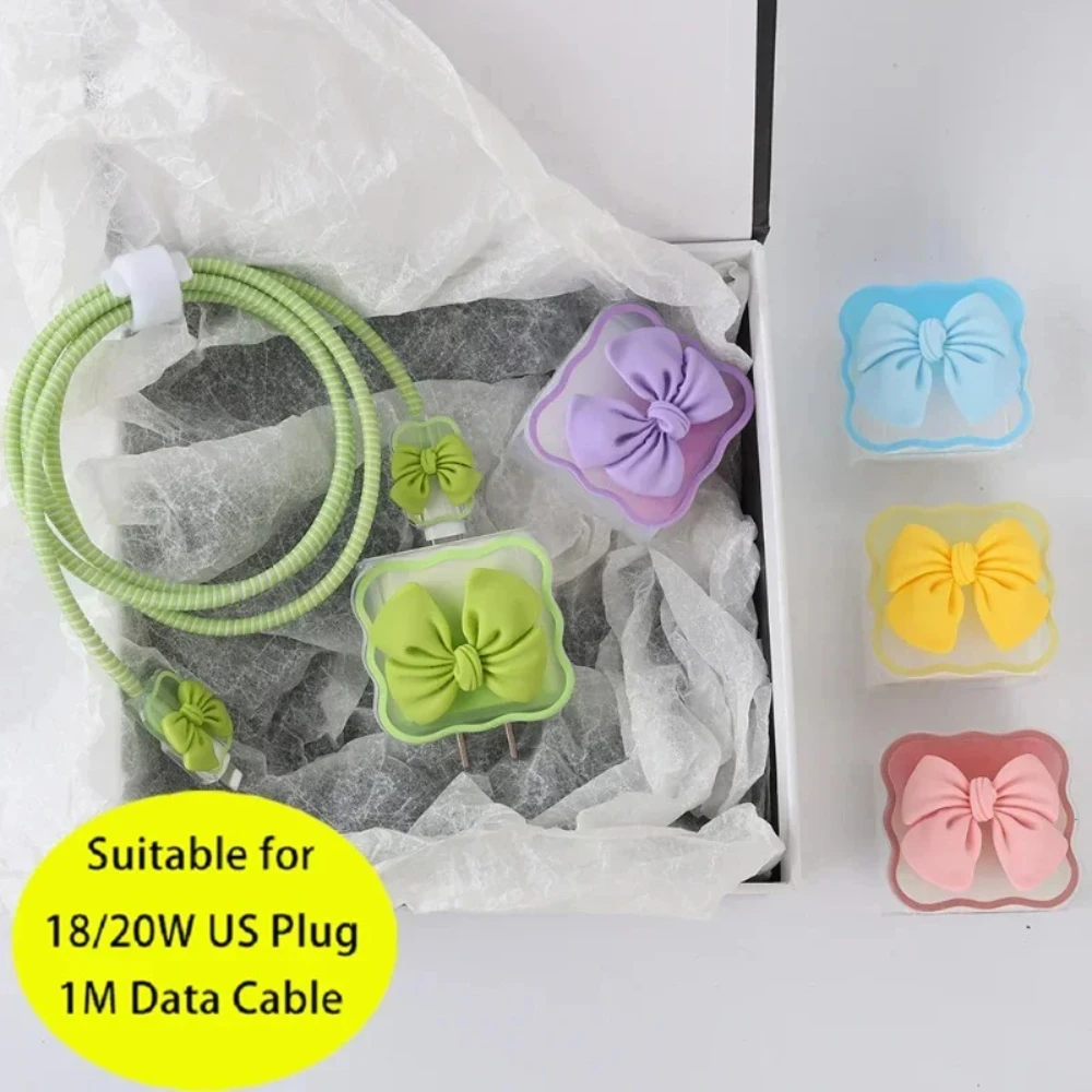 Charger Protector Cable Organizer for iPhone 15 14 13 11 18W 20W Charging Cover Data Cable Management Cord Winder Kit