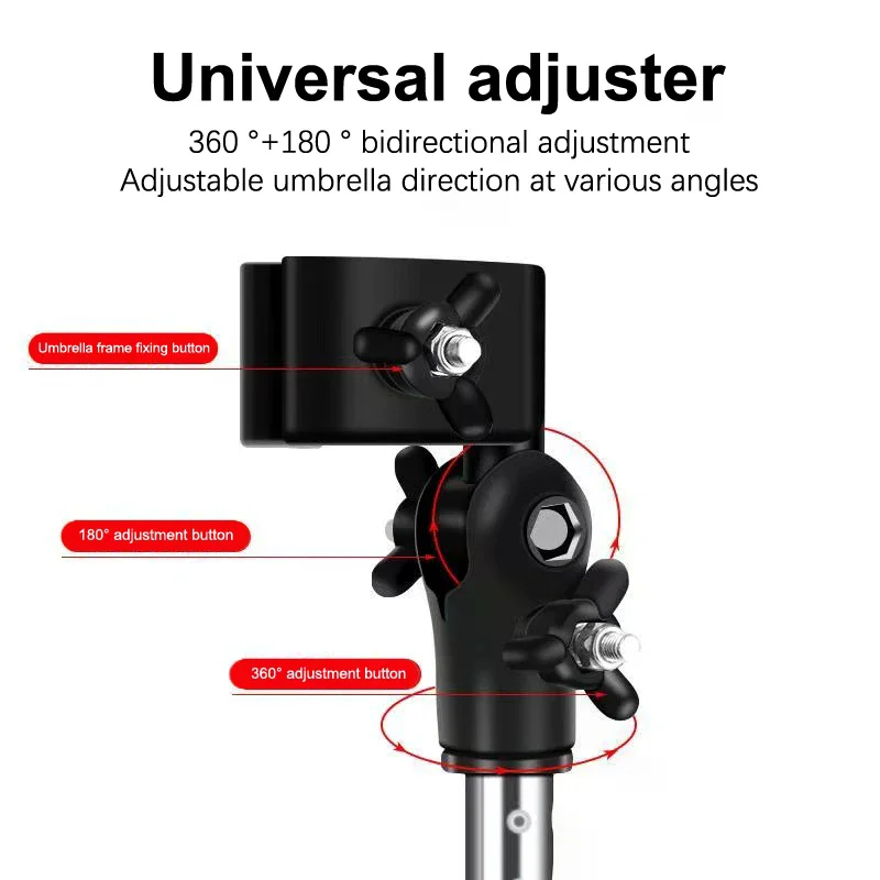 Umbrella Attachment Wheelchair Stroller Umbrella Attachment Stainless Steel Handle Holder Clamp Supporter Connector Wheelchair