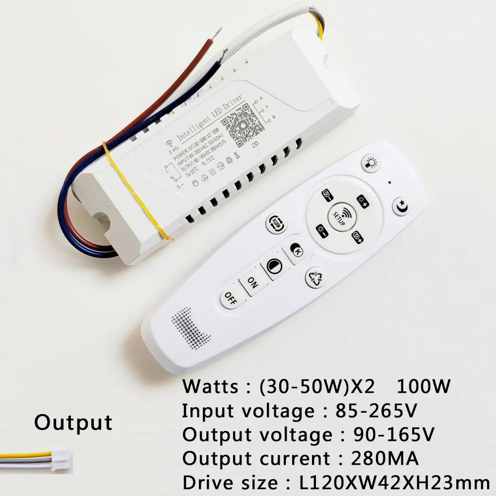 AC85-265V RF 2.4G Remote Palette Drive Phone APP Control LED Driver 12W-160W Lighting Transformer For Dual Colors Lamps