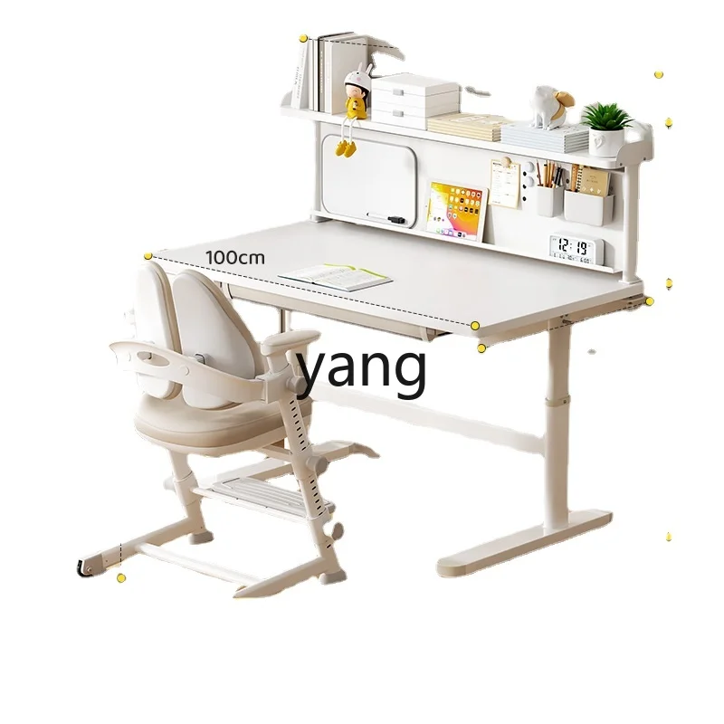 

Yjq Study Table Children's Desk Primary School Student Home Writing Lifting Table Solid Wood Desk Suit