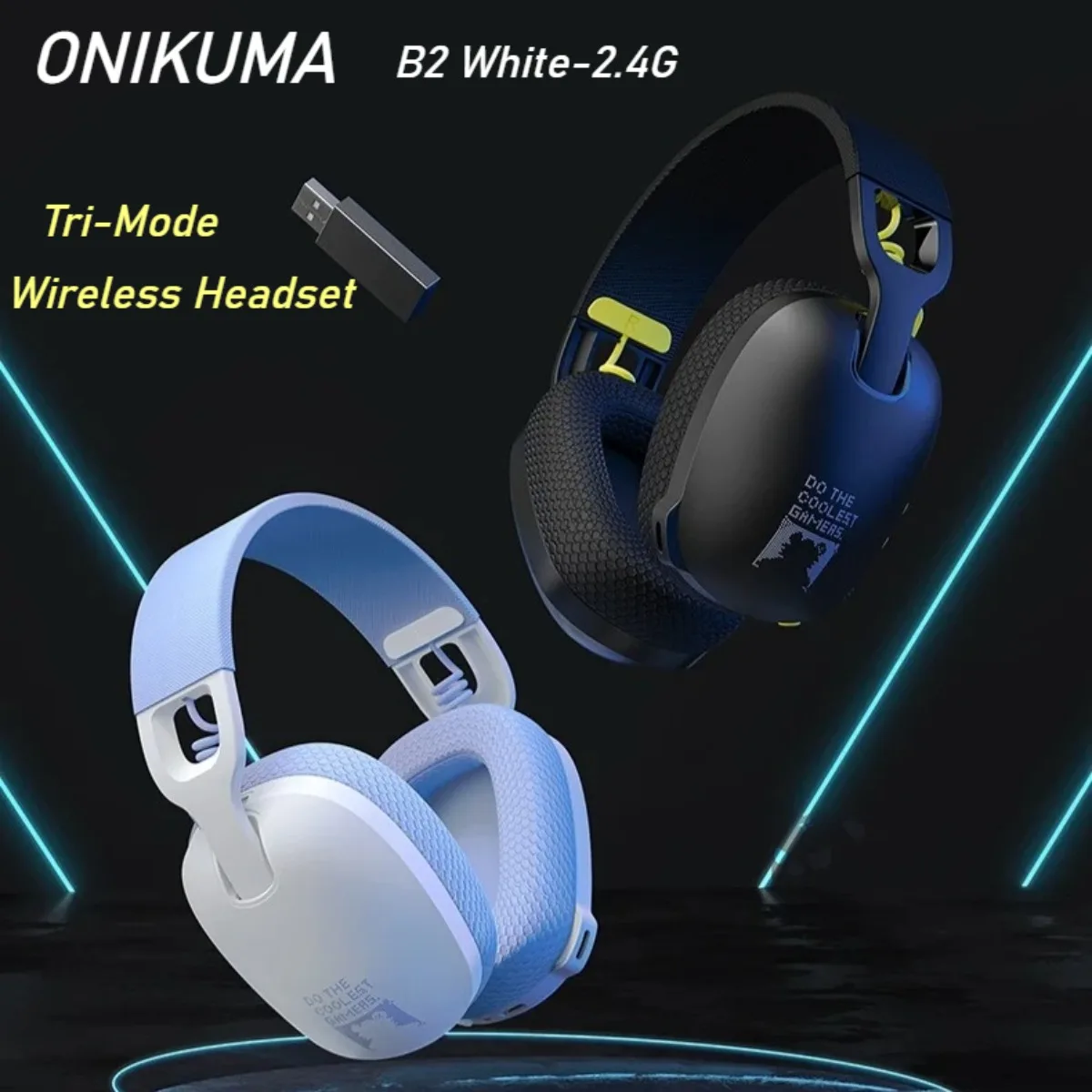 

ONIKUMA B2 Esports Headset Wireless Bluetooth Noise Cancelling Immersive Music Gaming Headsets for PS5 PS4 PC Three-Mode 2.4GHz