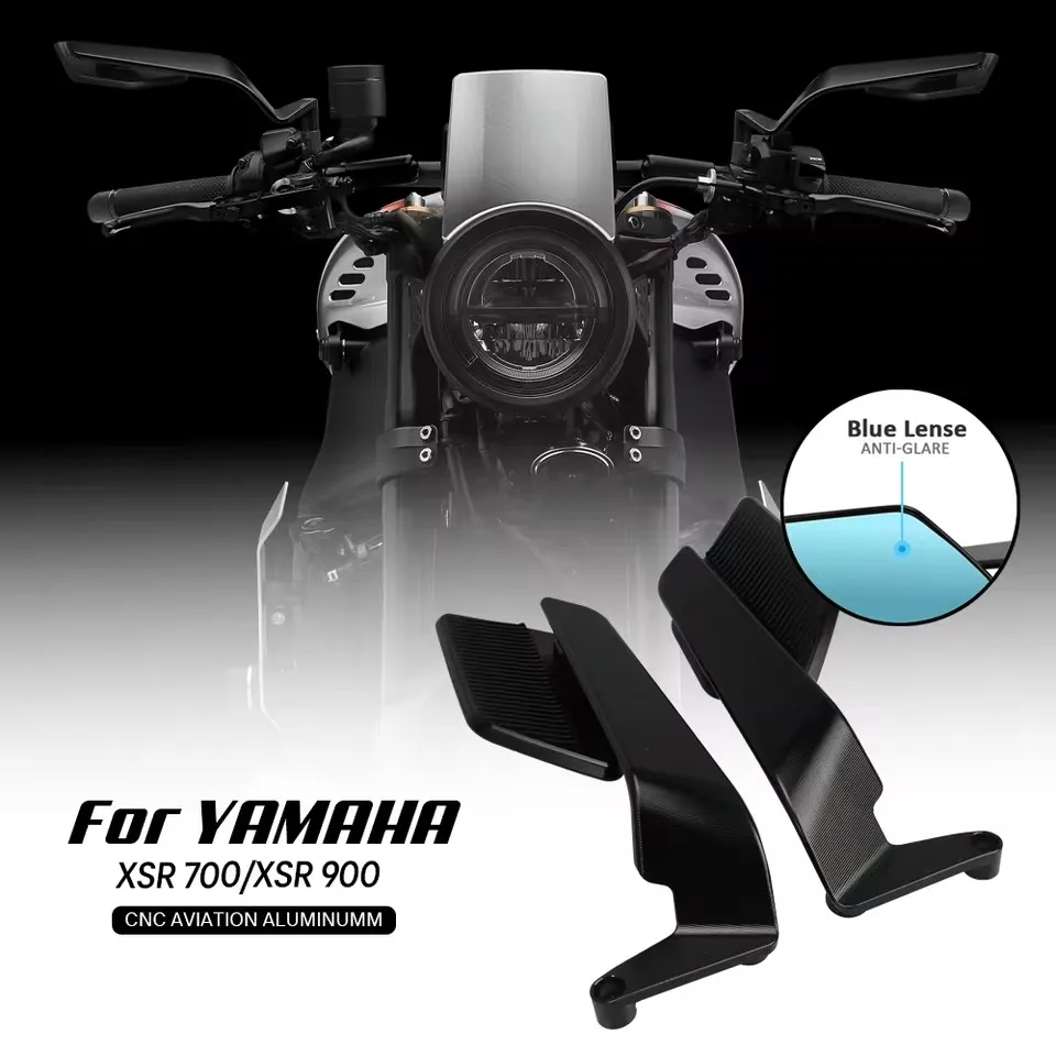 For YAMAHA XSR 700 XSR 900 Motorcycle Mirror Wind Wing Side Rearview Reversing Mirror Anti-Glare 360° Adjustable
